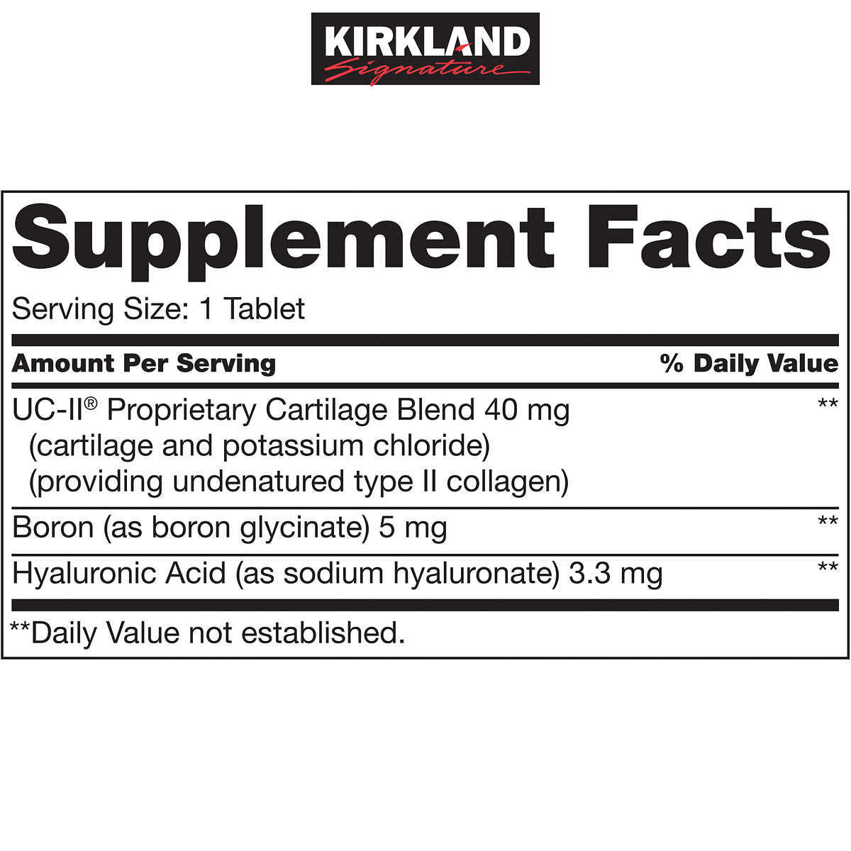 Kirkland Signature Salud de las articulaciones de triple acción, 110 tabletas