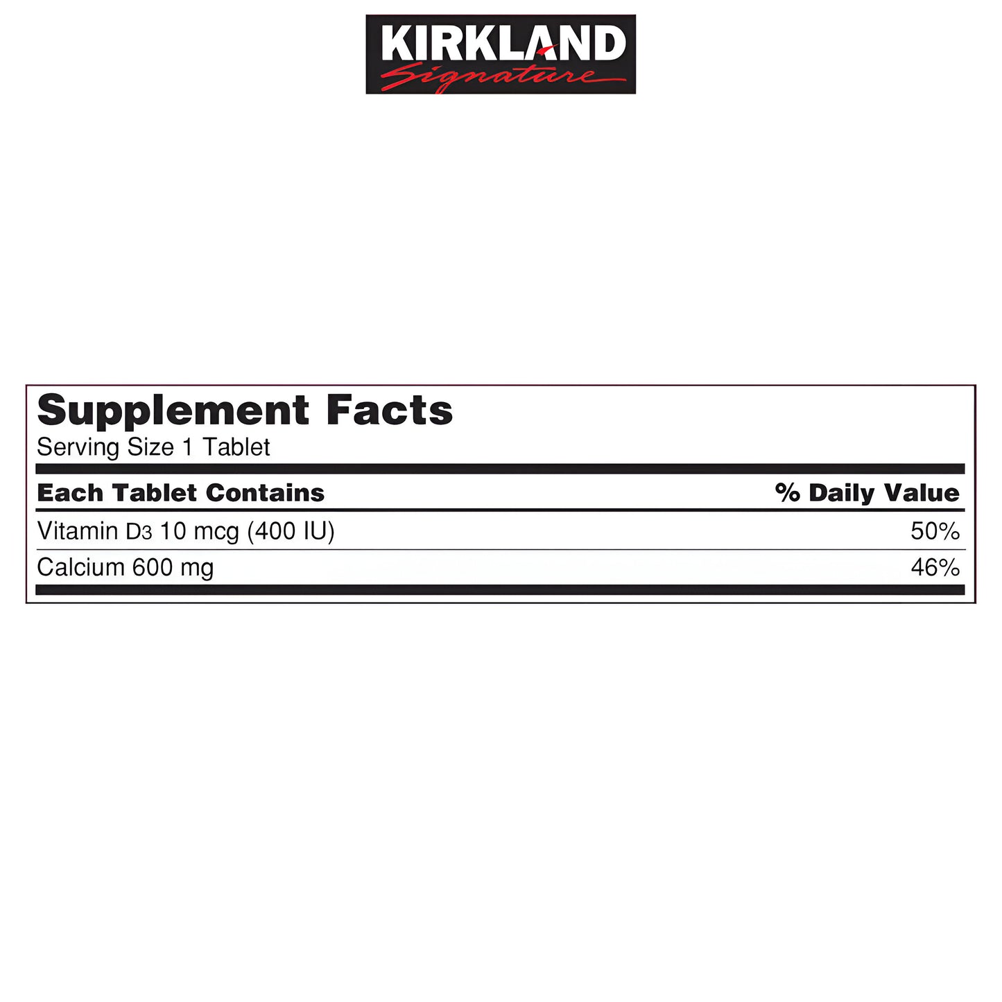 CALCIO 600MG CON D3 - KIRKLAND 500 tabletas