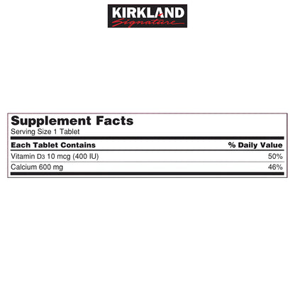 CALCIO 600MG CON D3 - KIRKLAND 500 tabletas