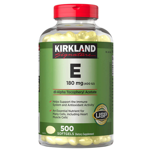 Vitamina E - Kirkland Signature 180 mg  400IU  - 500 Capsulas  Blandas