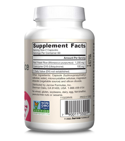 Jarrow Formulas Red Yeast Rice 1200 mg & Co-Q10 100 mg - 120 capsulas