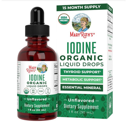MaryRuth Organics Gotas líquidas de yodo, 30ml