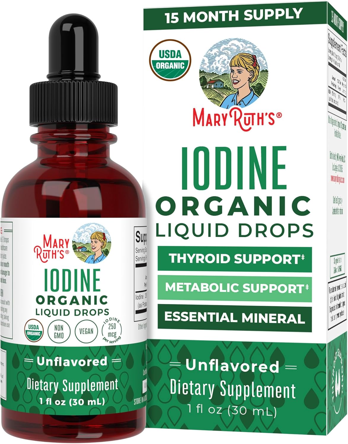 MaryRuth Organics Gotas líquidas de yodo, 30ml