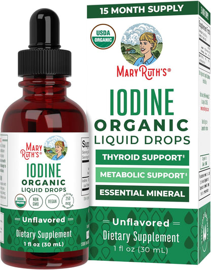 MaryRuth Organics Gotas líquidas de yodo, 30ml