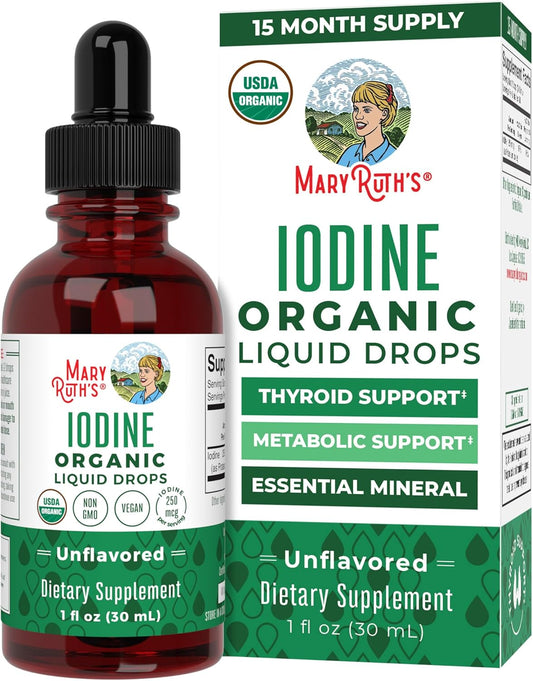 MaryRuth Organics Gotas líquidas de yodo, 30ml