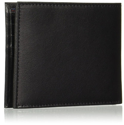 Tommy Hilfiger billetera para hombre, leather wallet and valet, negro