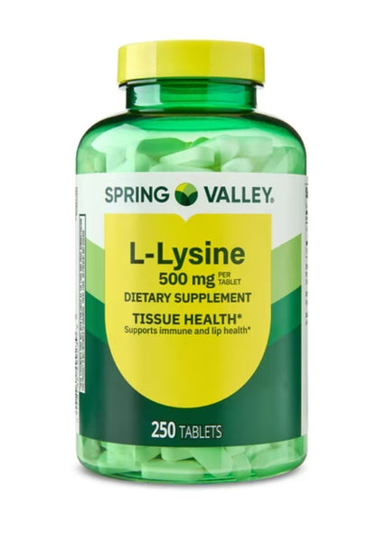 Spring Valley L-Lysine, 500 mg, 250 Tabletas