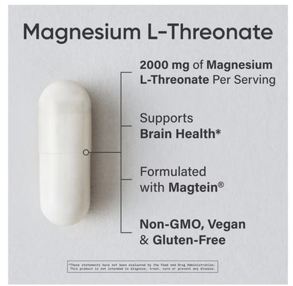 Sports Research  Magtein Magnesium L-Threonate, 120 Capsulas /***