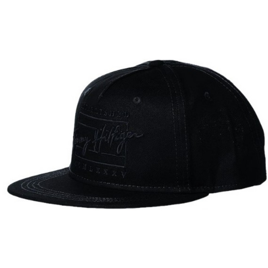 Gorra Tommy Hilfiger plana, color negra.