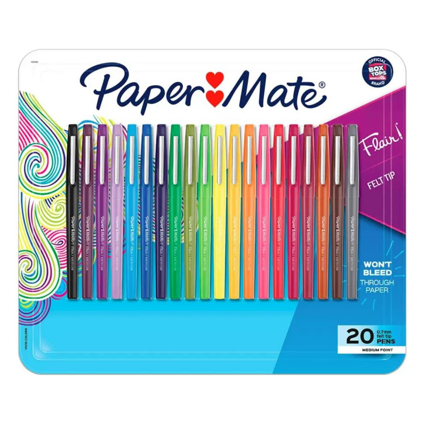 Paper Mate Flair bolígrafos de punta porosa, punta mediana- 20 bolígrafos