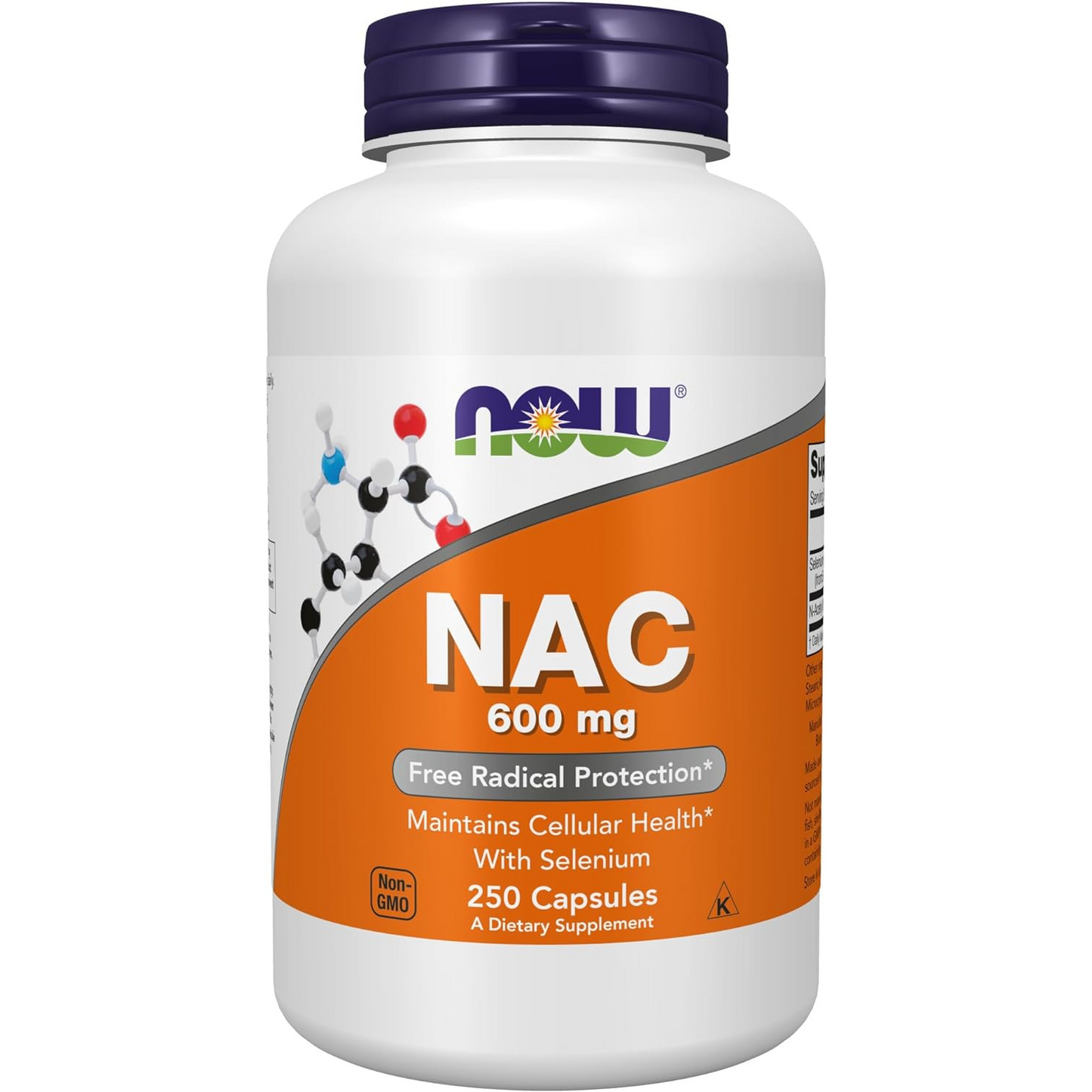 NOW, NAC 600 mg con selenio 250 cápsulas