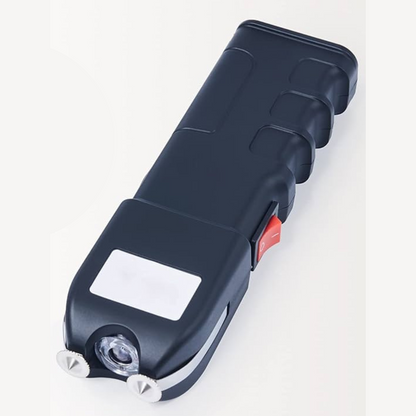 DARTMOOR Pistola de 300,000 V ultrapotente con placas de choque laterales para coche y defensa personal, linterna táctica personalizada