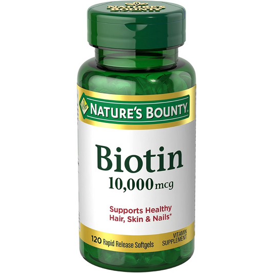 Nature's bounty Biotin 10,000mcg 120 softgels de liberación rápida