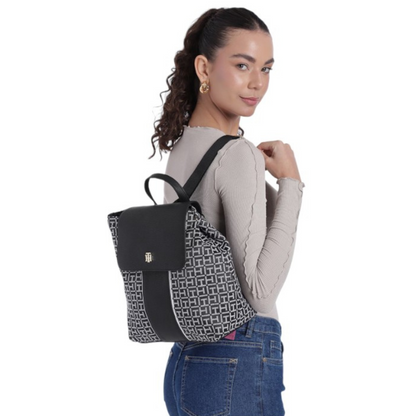 Mochila con diseño de patrón en textil TOMMY HILFIGER para mujer - monocromático
