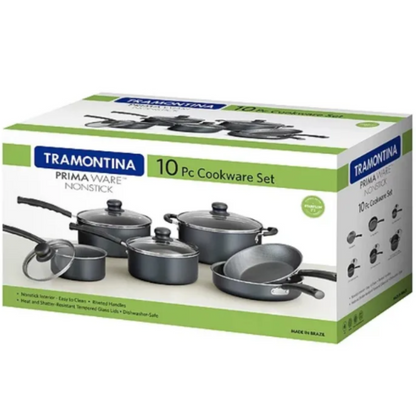 Tramontina PrimaWare - Juego de utensilios de cocina antiadherentes de 10 piezas, color gris acero Tramontina