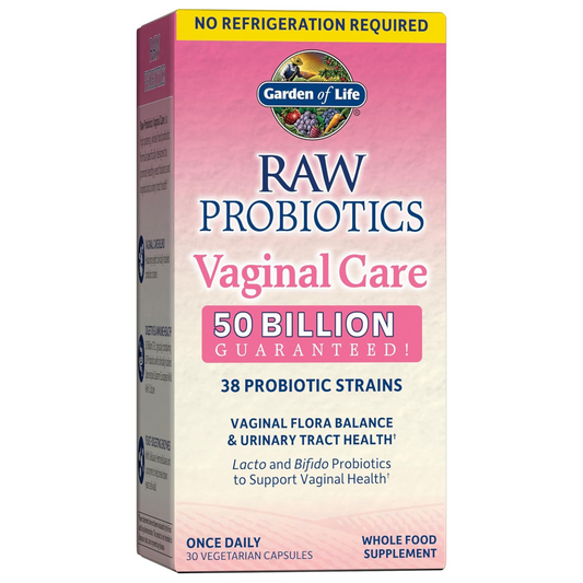 Garden Of Life RAW PROBIOTICOS Vaginales 50 billones- vaginal Care - 30 cápsulas