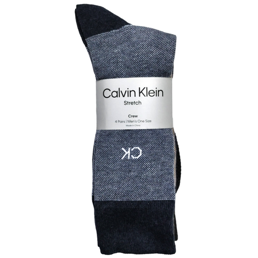 PACK 4 MEDIAS CALVIN KLEIN CREW STRETCH para Hombres - De algodón