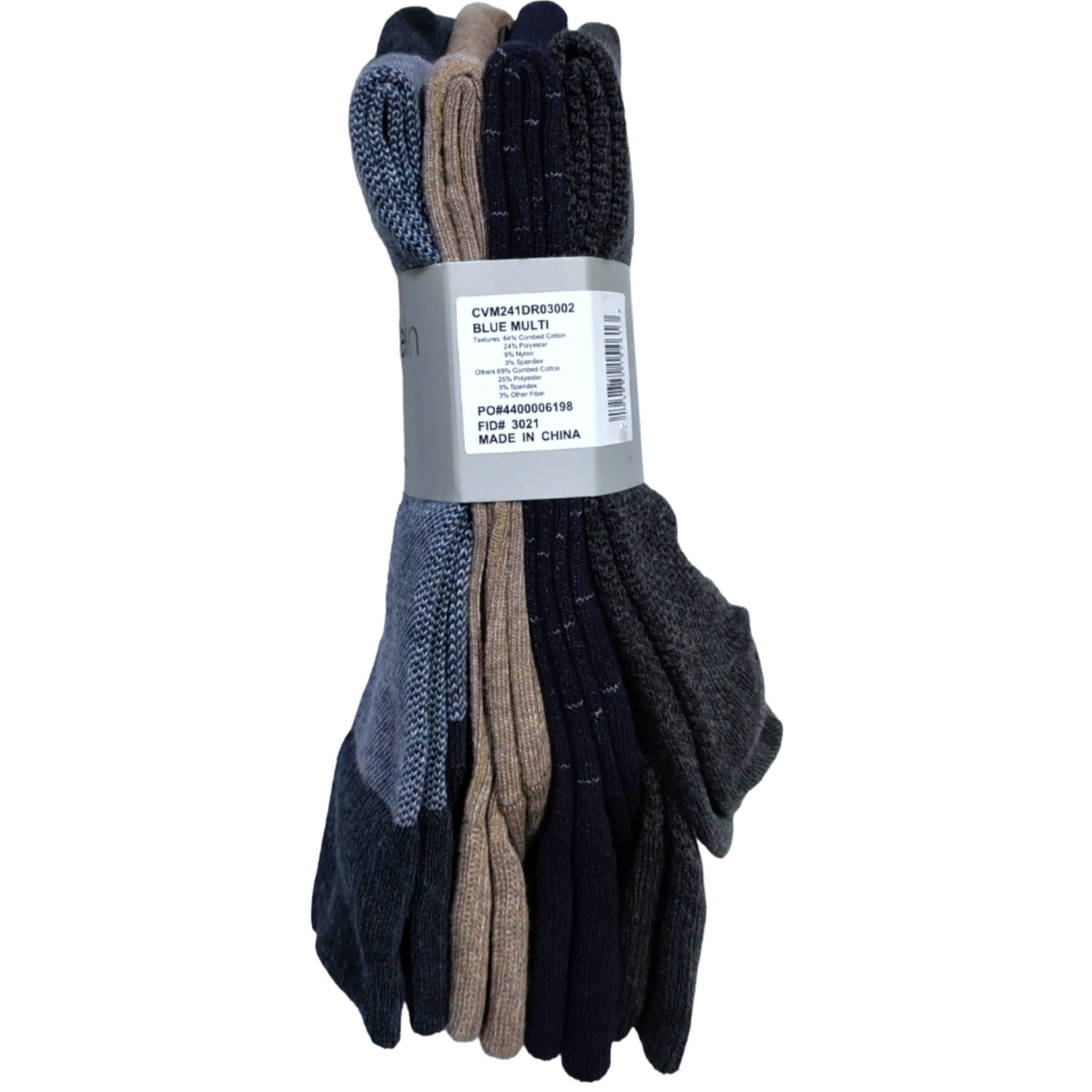 PACK 4 MEDIAS CALVIN KLEIN CREW STRETCH para Hombres - De algodón