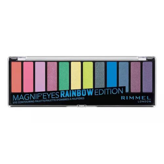Rimmel London Magnif'Eyes Paleta de sombras de ojos, 12 tonos, fórmula mezclable, versátil