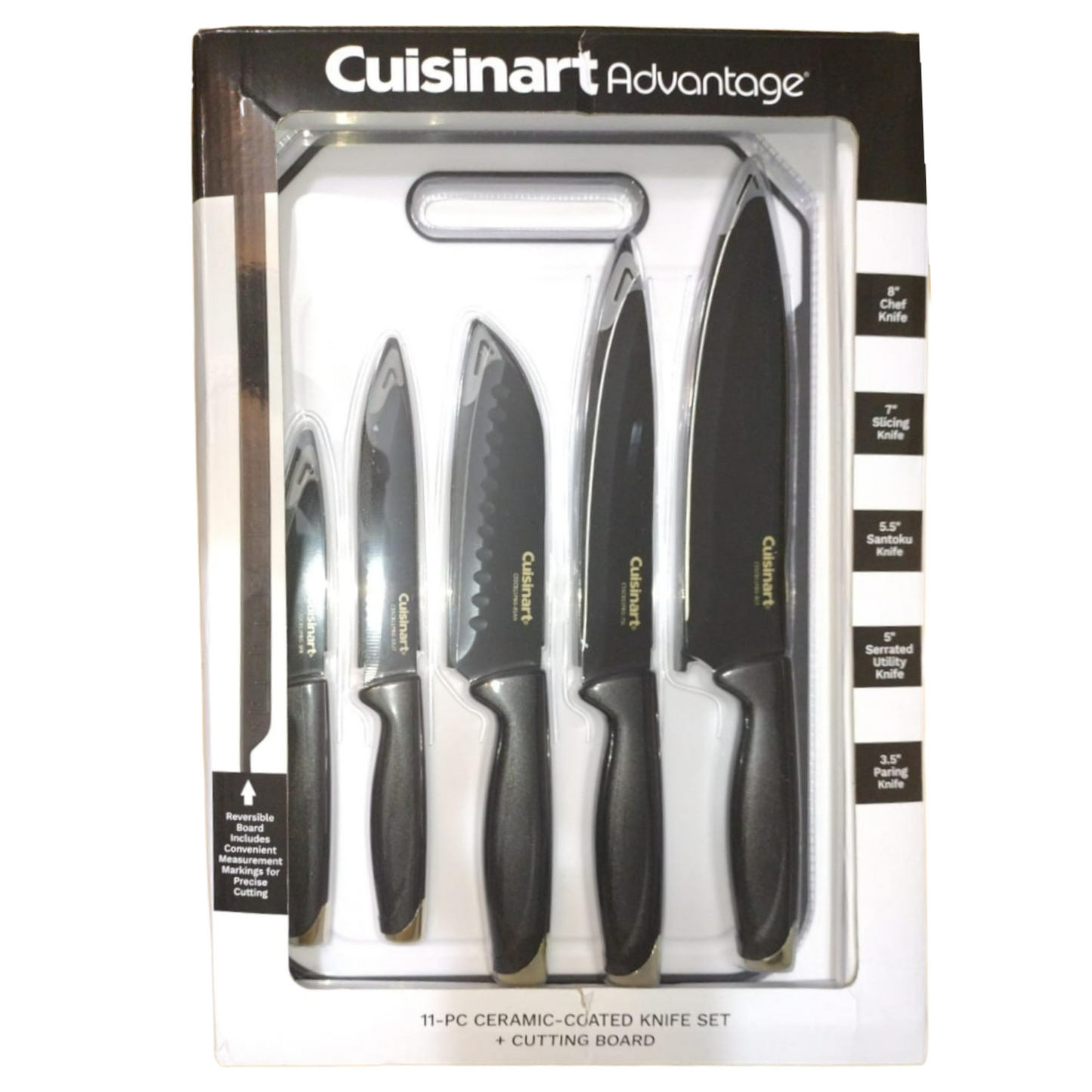 Cuisinart Advantage Juego de cuchillos de cerámica de 11 piezas con tabla de cortar