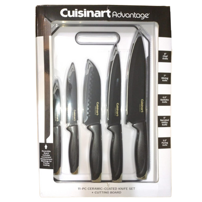 Cuisinart Advantage Juego de cuchillos de cerámica de 11 piezas con tabla de cortar