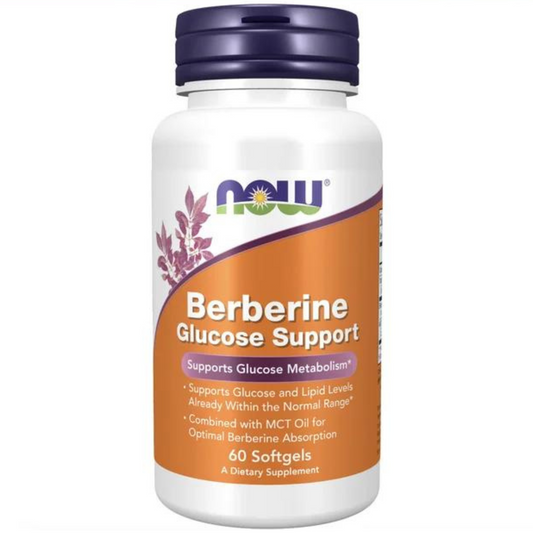 NOW Supplements, Berberine Glucose Support, Combined with MCT Oil, 60 Softgels