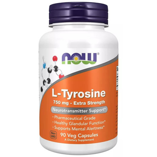 NOW L-tyrosine 750 mg 90 cápsulas veg , extra fuerte