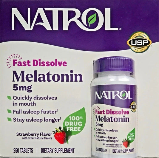 MELATONINA NATROL 5 MG  250 TABLETAS - NATROL - FAST DISSOLVE