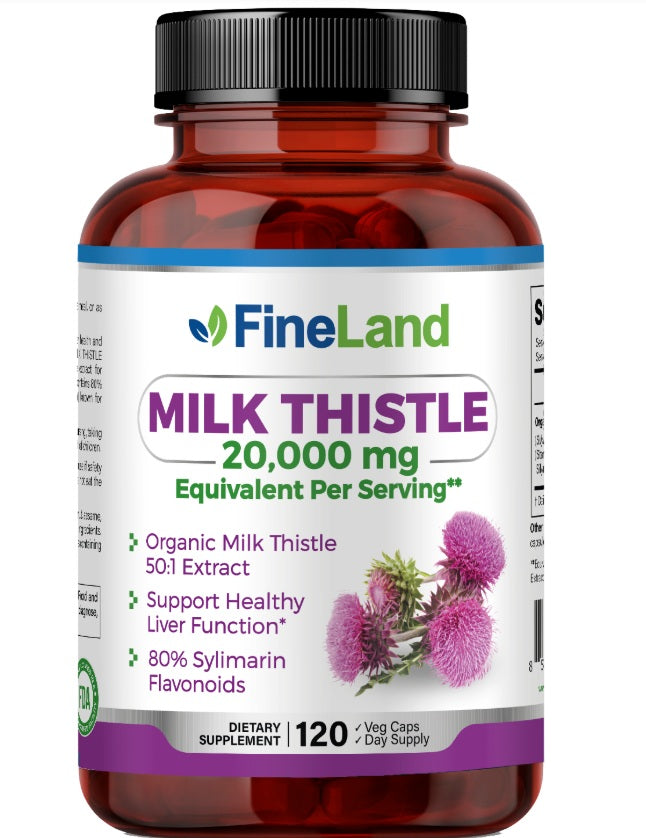 Milk Thistle 20,000 mg  Fineland , 120 Capsulas