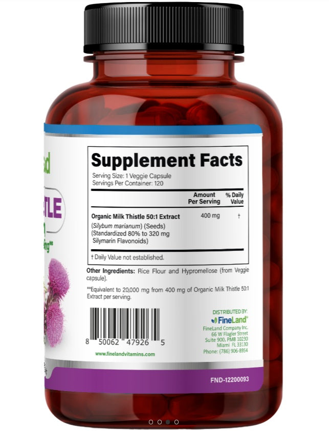 Milk Thistle 20,000 mg  Fineland , 120 Capsulas