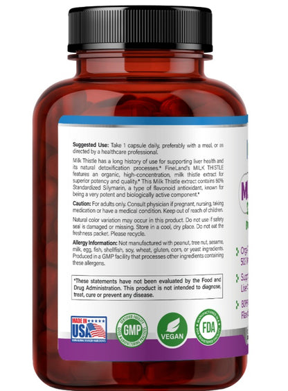 Milk Thistle 20,000 mg  Fineland , 120 Capsulas
