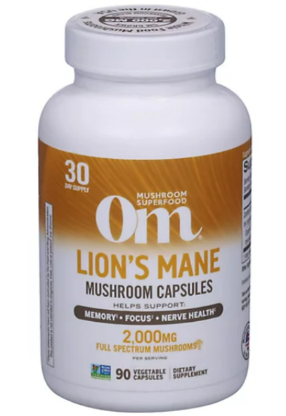 Om Lions Mane Mushroom  Capsules 2,000mg  90 Capsulas