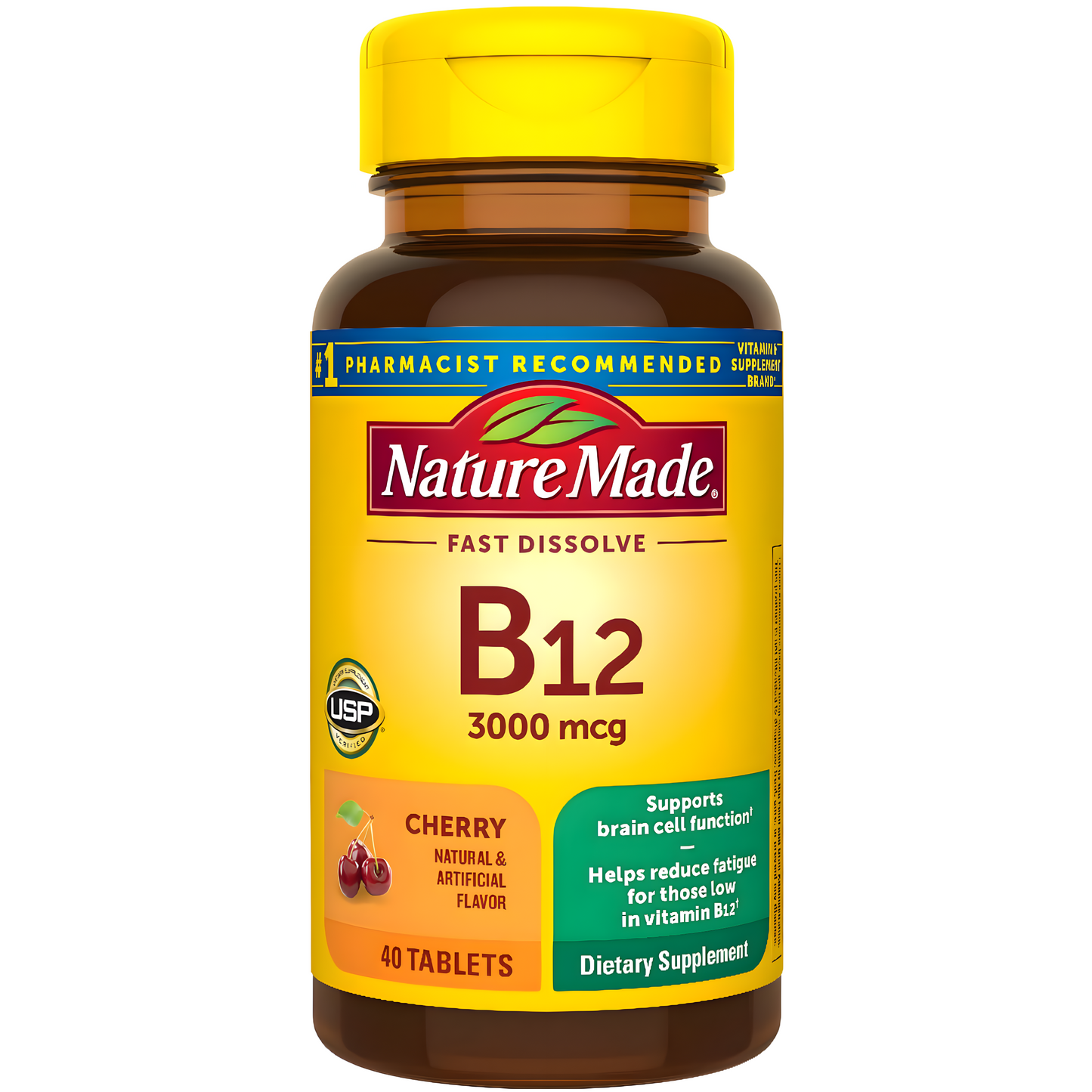 Vitamina B12 Sublingual 3000 mcg , Nature Made Micro-pastillas, 40 unidades