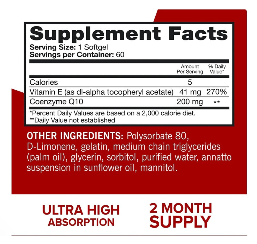 Ultra CoQ10, 200mg  60  Softgels