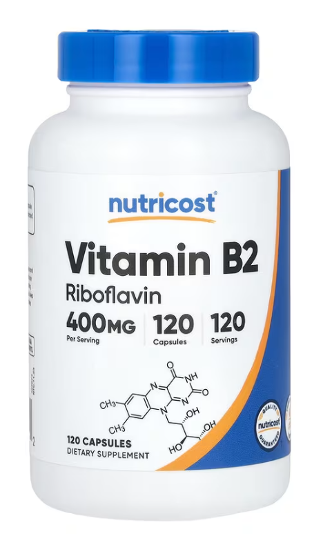 Nutricost - Vitamina B2 Riboflavin 400mg, 120 Capsulas