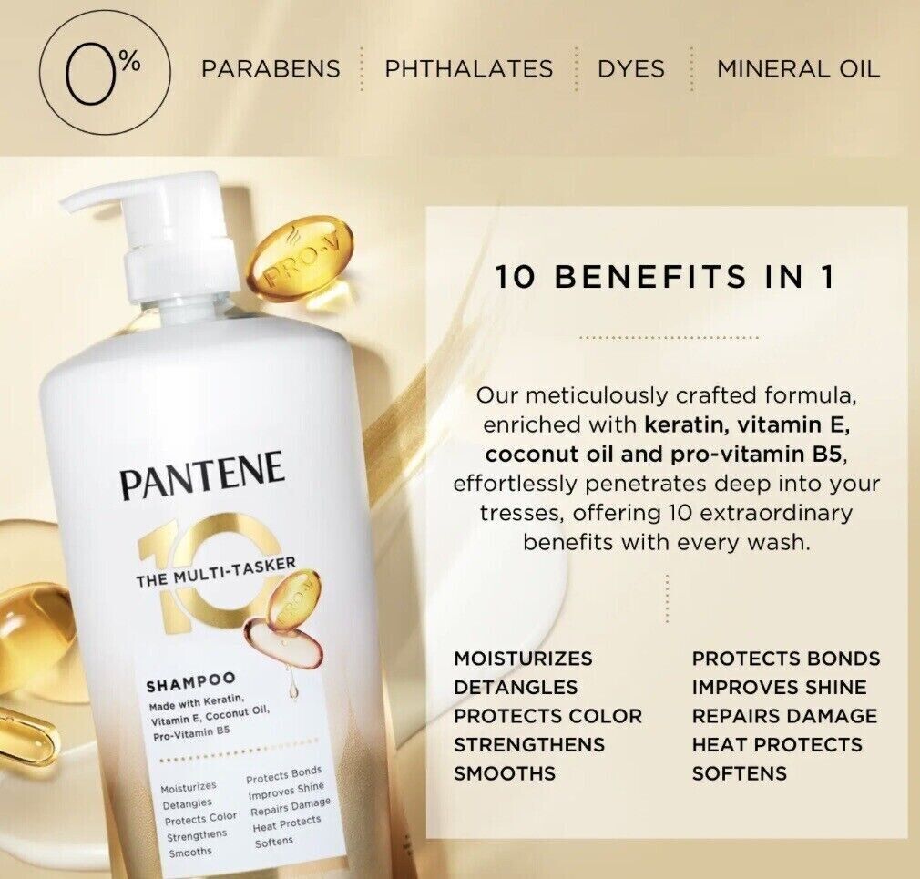 Shampoo Pantene Multitasker 10 hecho con Keratina - 1.013 L.