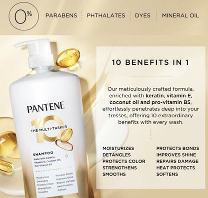 Shampoo Pantene Multitasker 10 hecho con Keratina - 1.013 L.