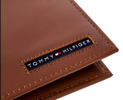 Billetera Tommy Hilfiger Para Hombre de Cuero Billetera delgada plegable con 6 bolsillos
