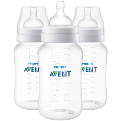 Paquete de 3 biberones anticólicos Philips AVENT, 11 OZ 3 meses a +