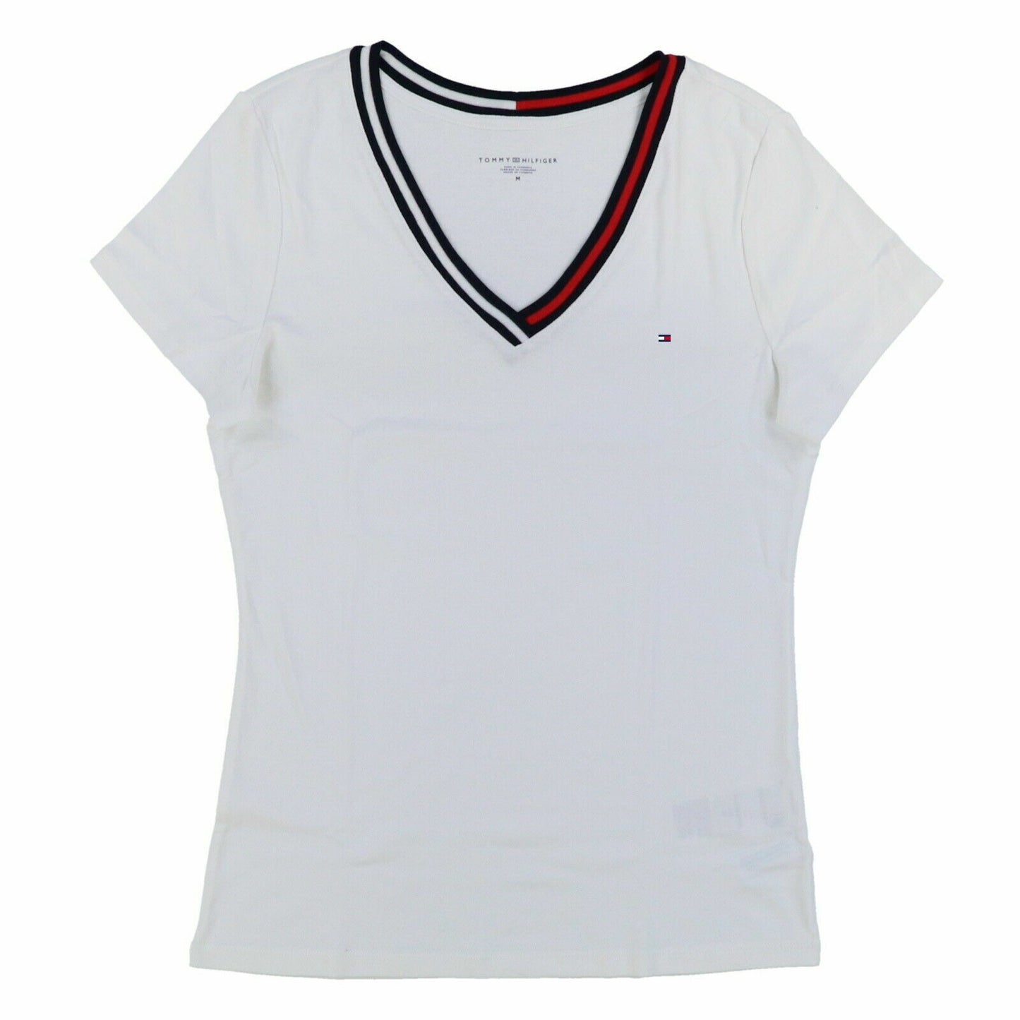 Camiseta Tommy Hilfiger de manga corta, cuello en V para mujer