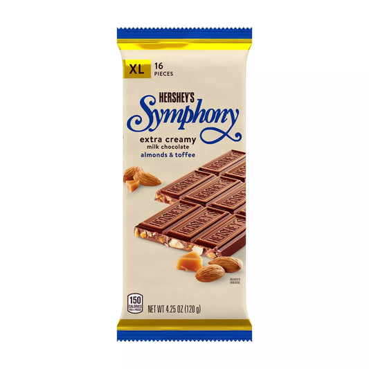 HERSHEY'S, SYMPHONY Extra cremoso - Milk chocolate, almendras y Toffee XL120gr