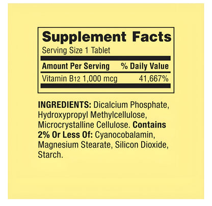 Vitamina B12 Spring Valley en tabletas/microtabletas