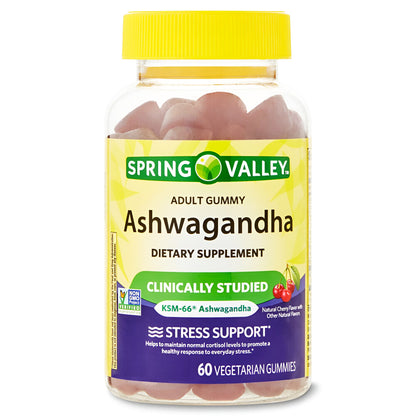 Spring Valley   Ashwagandha KSM-66 Vegetarian Gummies, Cherry, 60 Gomitas