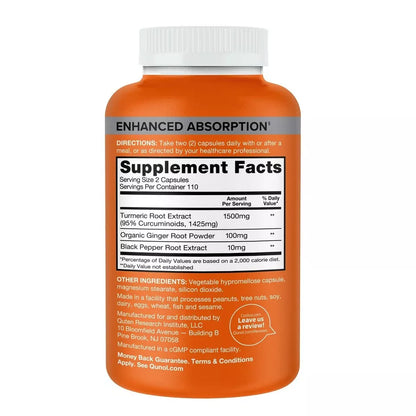Turmeric 1500mg , 220 capsulas - Qunol