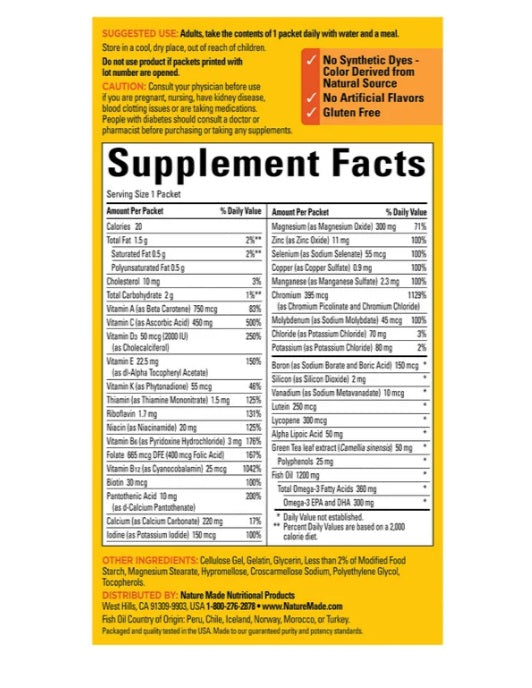 Nature Made Diabetes Health Pack, 60 Paquetes