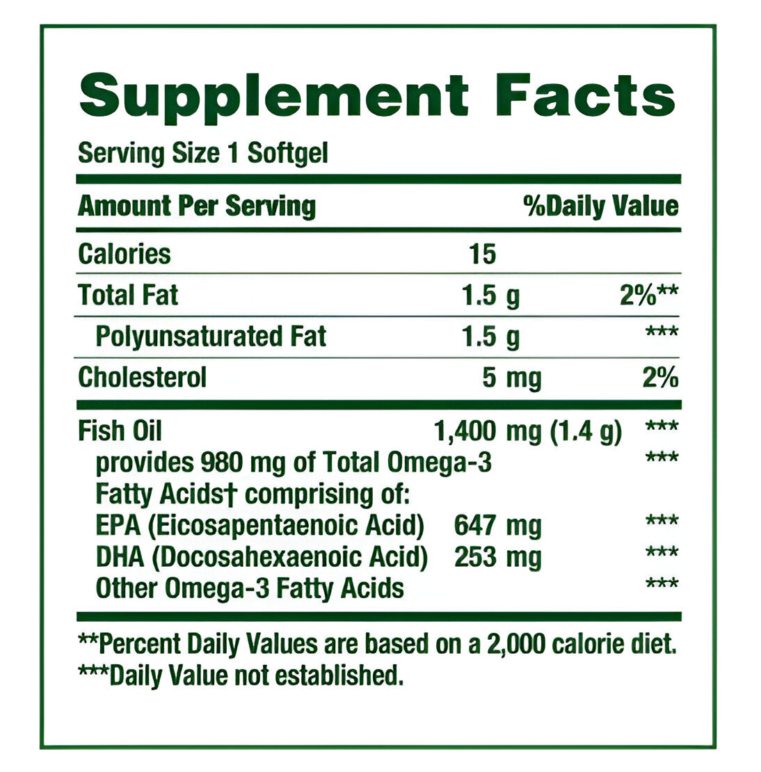 Nature's Bounty Fish Oil Omega-3 1400 Mg, 130 softgels