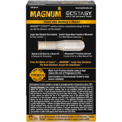 Trojan Magnum Ecstasy Large Size Condoms - 10 Unidades