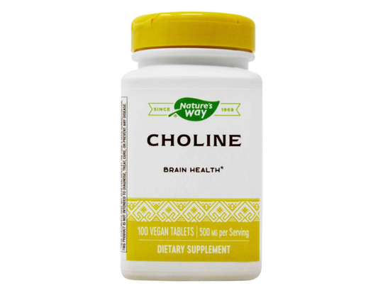 Choline Natures Way 500mg , 100 Tabletas