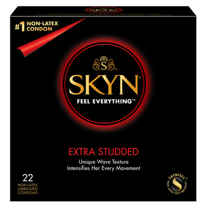 SKYN EXTRA STUDDED Preservativos ultrafinos y lubricados sin látex