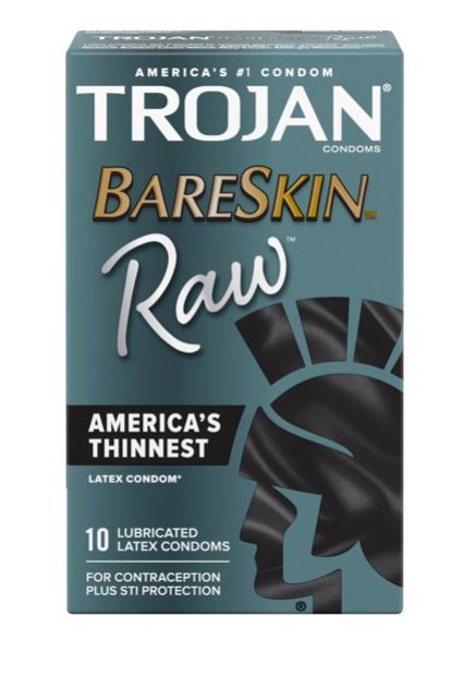 TROJAN PERSERVATIVO BARESKIN RAW PRESERVATIVOS LUBRICADOS, LATEX